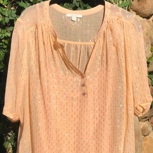 🆕 Ella Moss Sparkling Peach Top w/ Snap-In Cami